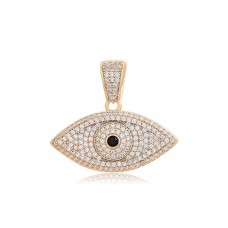 Apzeltīts kulons ar mirdzošiem cirkoniem